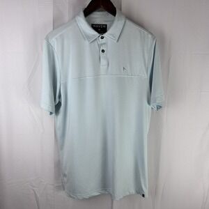 Maven Co-op Polo Shirt Mens Medium Blue Performance Stretch Breathable Lightweig
